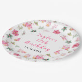 Christmas Cookies and Cocoa Birthday Party Pink Papieren Bordje (Gekanteld)