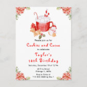 Christmas Cookies and Cocoa Birthday Party Red Briefkaart (Voorkant)
