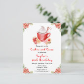 Christmas Cookies and Cocoa Birthday Party Red Briefkaart (Staand voorkant)