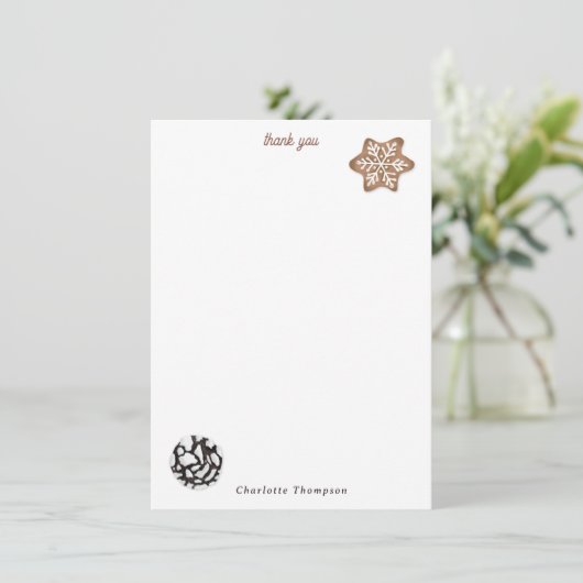 Christmas Cookies and Hot Cocoa Holiday Baking Bedankkaart (Staand voorkant)