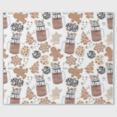 Christmas Cookies and Hot Cocoa Holiday Baking Cadeaupapier (Vlak)