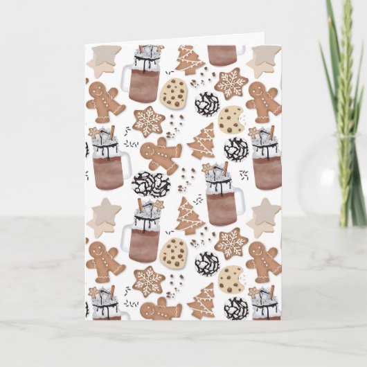 Christmas Cookies and Hot Cocoa Holiday Baking Feestdagen Kaart (Voorkant)
