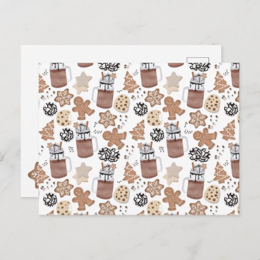 Christmas Cookies and Hot Cocoa Holiday Baking Feestdagenkaart (Voorkant / Achterkant)