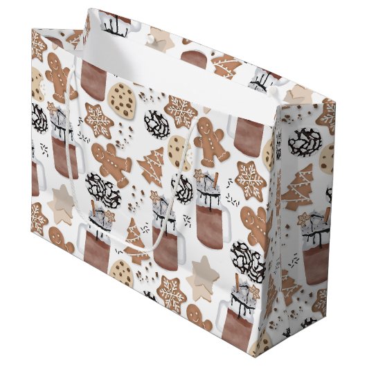 Christmas Cookies and Hot Cocoa Holiday Baking Groot Cadeauzakje (Voorkant Gekanteld)