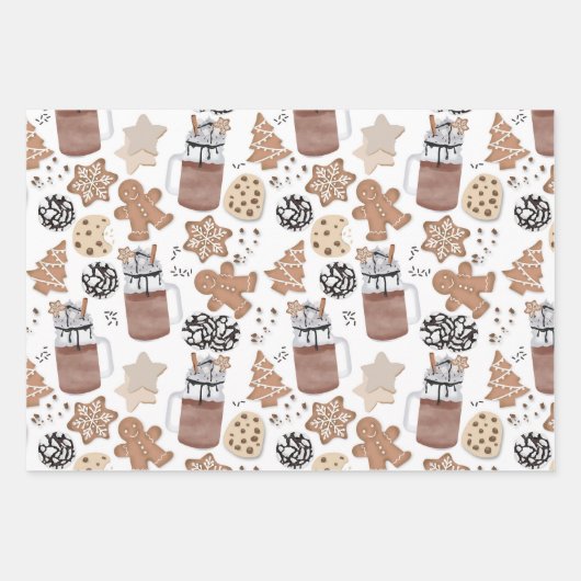 Christmas Cookies and Hot Cocoa Holiday Baking Inpakpapier Vel (Voorkant)