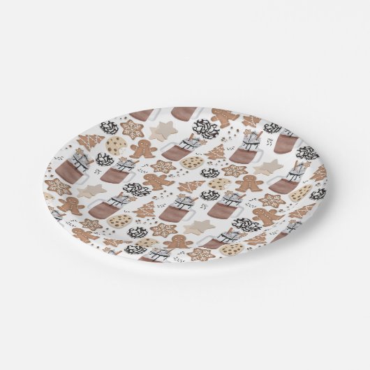 Christmas Cookies and Hot Cocoa Holiday Baking Papieren Bordje (Gekanteld)