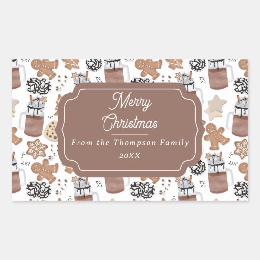Christmas Cookies and Hot Cocoa Holiday Baking Rechthoekige Sticker (Voorkant)