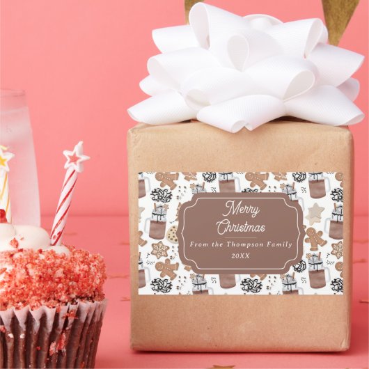 Christmas Cookies and Hot Cocoa Holiday Baking Rechthoekige Sticker (Feest)