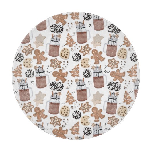 Christmas Cookies and Hot Cocoa Holiday Baking Snijplank (Voorkant)