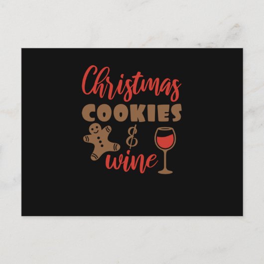 Christmas cookies and wine aankondigingskaart (Voorkant)