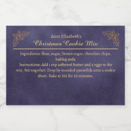 Christmas Cookies Baking Mix Personalized Blue Voedselcontainer Etiket