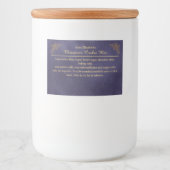 Christmas Cookies Baking Mix Personalized Blue Voedselcontainer Etiket (Voorkant)