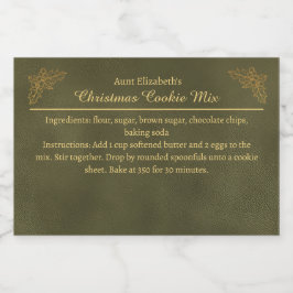 Christmas Cookies Baking Mix Personalized Green Voedselcontainer Etiket