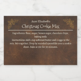 Christmas Cookies Baking Mix Personalized Voedselcontainer Etiket