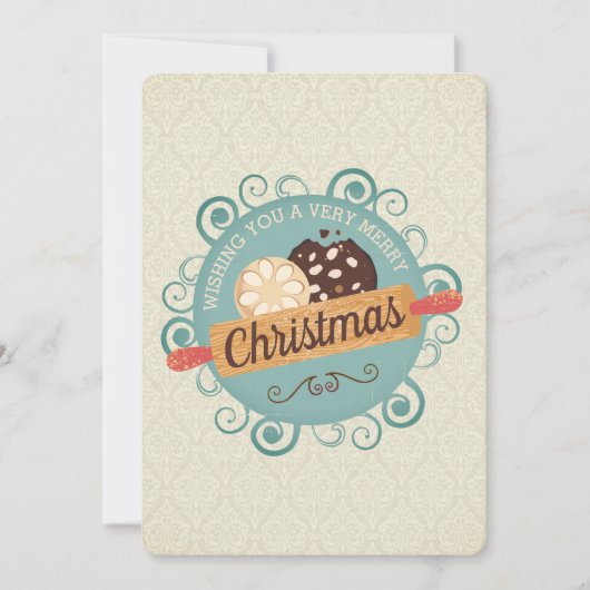 Christmas cookies baking personalized foliday feestdagenkaart (Voorkant)