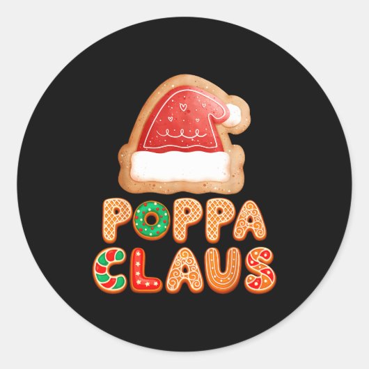 Christmas Cookies Baking Ppa Claus Family Matching Ronde Sticker (Voorkant)