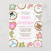 Christmas Cookies Birthday Party Pink and Green Briefkaart (Voorkant)