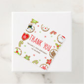 Christmas Cookies Birthday Party Red Thank You Bedankjes Labels (In situ)
