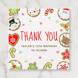 Christmas Cookies Birthday Party Red Thank You Bedankjes Labels