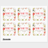 Christmas Cookies Birthday Party Red Thank You Vierkante Sticker (Vel)