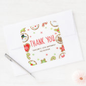 Christmas Cookies Birthday Party Red Thank You Vierkante Sticker (Envelop)