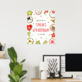 Christmas Cookies Birthday Red Green Welcome Sign Poster (Thuiskantoor)