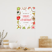 Christmas Cookies Birthday Red Green Welcome Sign Poster (Keuken)