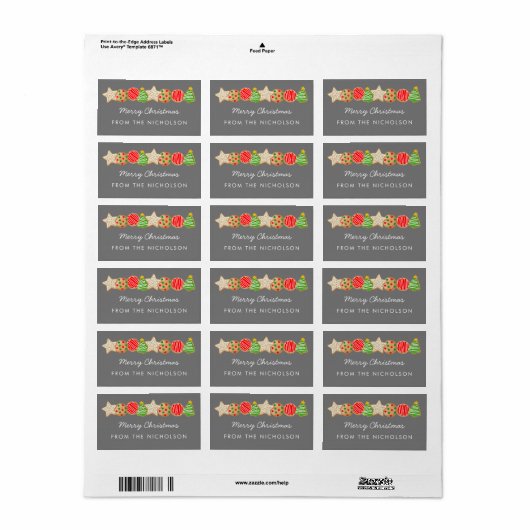 CHRISTMAS COOKIES ETIKET (Full Sheet)