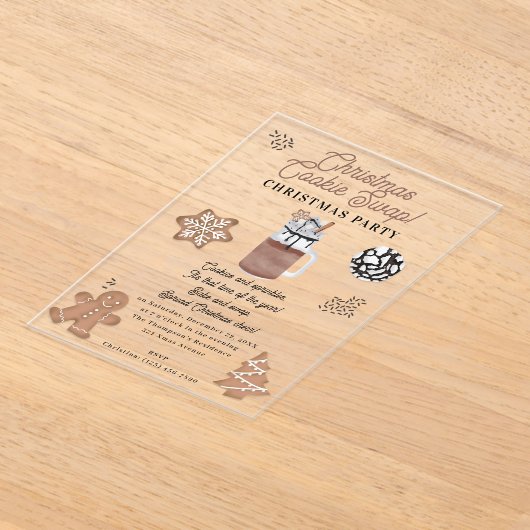 Christmas Cookies Holiday Baking Cookie Swap Acryl Uitnodigingen (Laagn)