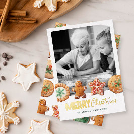Christmas Cookies Holiday Baking Photo Foil Card Folie Feestdagenkaart
