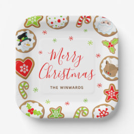 Christmas Cookies Merry Christmas Red and Green Papieren Bordje
