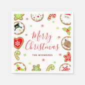 Christmas Cookies Merry Christmas Red and Green Servet (Voorkant)