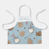Christmas Cookies & Milk Kids Apron | Custom Name Schort (Voorkant)