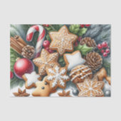 Christmas Cookies Pinecones and Greenery Festive  Tissuepapier (Voorkant)