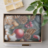Christmas Cookies Pinecones and Greenery Festive Tissuepapier (Geschenk)