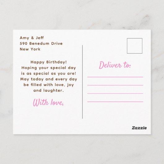 Christmas Cookies Pink and Green Happy Birthday Briefkaart (Achterkant)