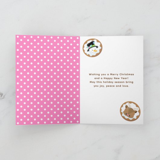 Christmas Cookies Pink and Green Merry Christmas Feestdagen Kaart (Binnen)