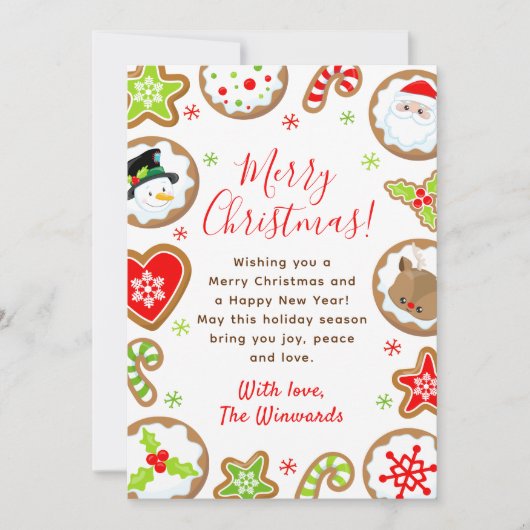 Christmas Cookies Red and Green Merry Christmas Feestdagenkaart (Voorkant)