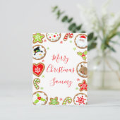 Christmas Cookies Red and Green Merry Christmas Feestdagenkaart (Staand voorkant)