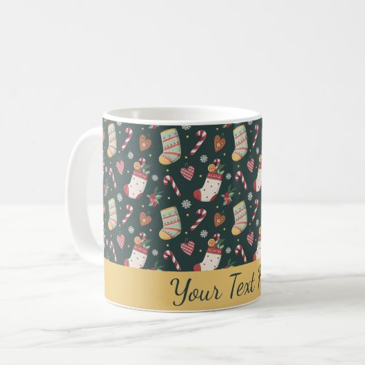 Christmas Cookies & Stockings Personalized Mug Koffiemok (Voorkant links)