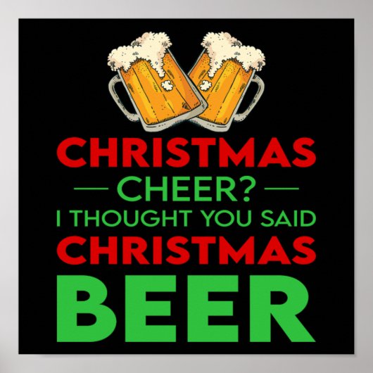 Christmas Cool Beer Drinking Winter Holiday Gift Poster (Voorkant)