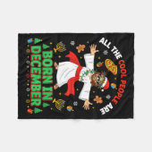 Christmas Cool People Are Born In December Jesus B Fleece Deken (Voorkant (Horizontaal))
