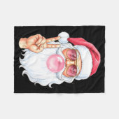 Christmas Cool Santa Bubble Gum Peace Sign Retro S Fleece Deken (Voorkant (Horizontaal))