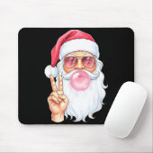 Christmas Cool Santa Bubble Gum Peace Sign Retro S Muismat (Met muis)