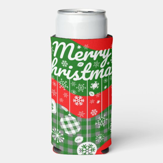 Christmas Cooler – White Ornaments & Merry Xtmas (Seltzer Voorkant)