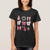 Christmas Coquette Bow Orthodontic Dental Dental C T-shirt (Voorkant)