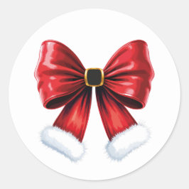 Christmas Coquette Bow Ronde Sticker