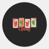 Christmas Coquette Bow Yaya Claus Xmas Family Matc Ronde Sticker (Voorkant)