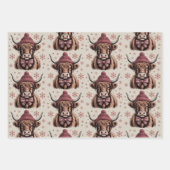 Christmas Coquette Highland Koe Western Boer Inpakpapier Vel (Voorkant)