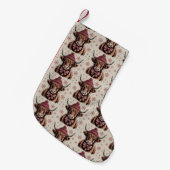 Christmas Coquette Highland Koe Western Boer Kleine Kerstsok (Voorkant (Hangend))